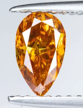 Diamant - 0.56 ct - Natural Fancy Vivid Yellowish Orange -