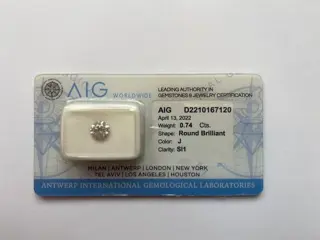1 pcs Diamant - 0.74 ct - Rond - J - SI1