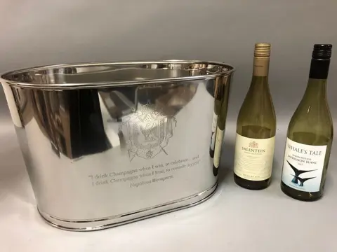 Champagnekoeler voor 8 flessen - met gegraveerde tekst van