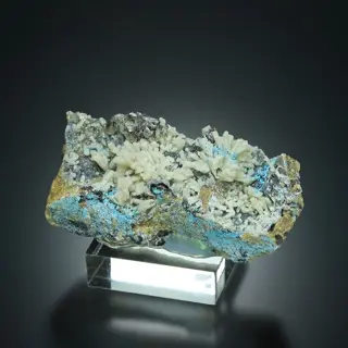 Zeer zeldzame combinatie! CERUSSITE Sneeuwvlok met