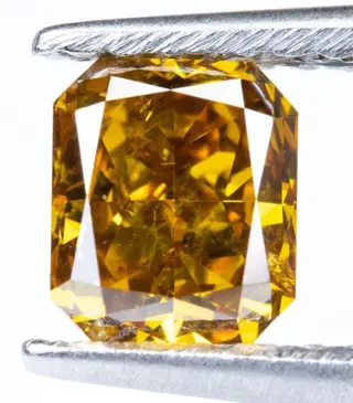 Diamant - 0.67 ct - Natural Fancy Yellowish Brown- Orange -