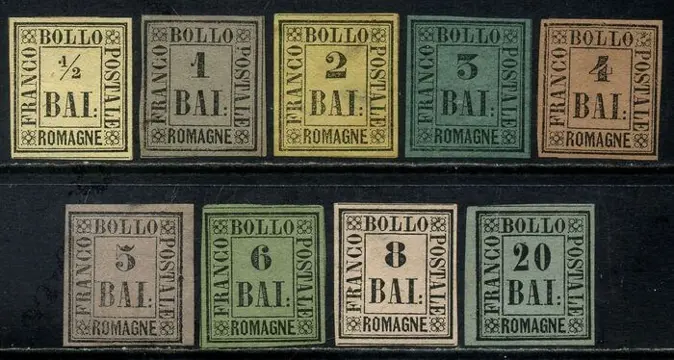 Italiaanse oude staten - Romagna 1859 - Set of 9 values - Sassone N. 1/9
