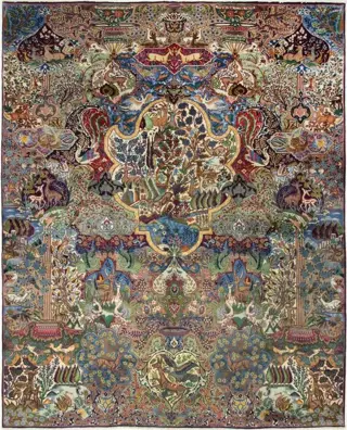 Original Kashmar Garten Eden aus Kork Wolle Fein - Paradijs