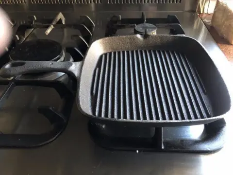Gietijzeren grill pan, ouderwetse topkwaliteit , grillpan