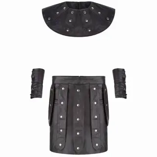 Fetish Bitch zwart leren gladiator kostuum