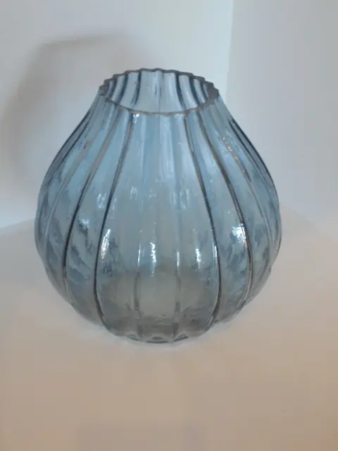 VAAS BOL MET BELIJNING GLAS BLAUW NIEUW
