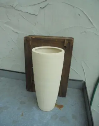 VAAS KERAMIEK ZANDKLEURIG TAPS 37,5 x dia 16,5 cm NIEUW