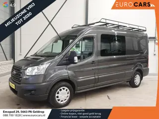 Ford Transit 130pk L3H2 Dubbele Cabine 6-Zits Airco Cruise control Trekhaak Imperiaal Euro6