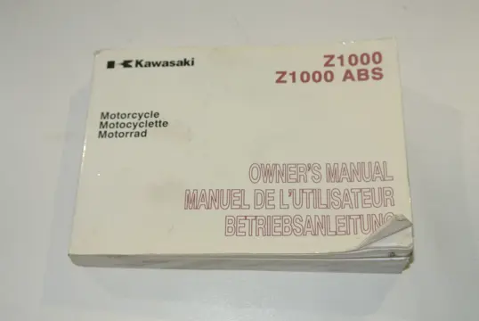 INSTRUCTIEBOEKJE Kawasaki Z 1000 2010 - 2013