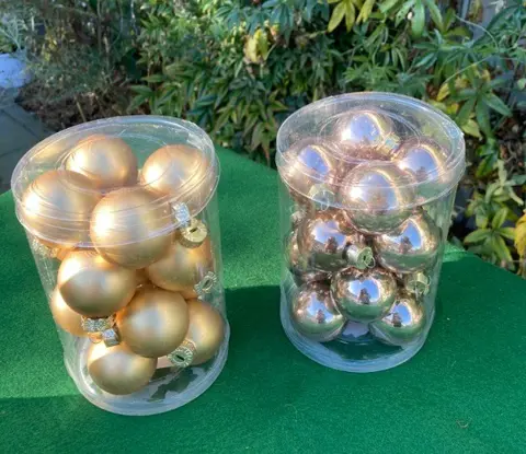 KOKER MET 16 KERSTBALLEN GOUD glans en mat NIEUW