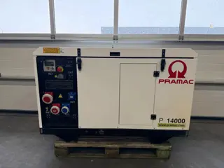 Pramac P14000 Yanmar 14 kVA Silent Noodstroom Aggregaat Generatorset nieuwstaat 2024 30 hours Stage 