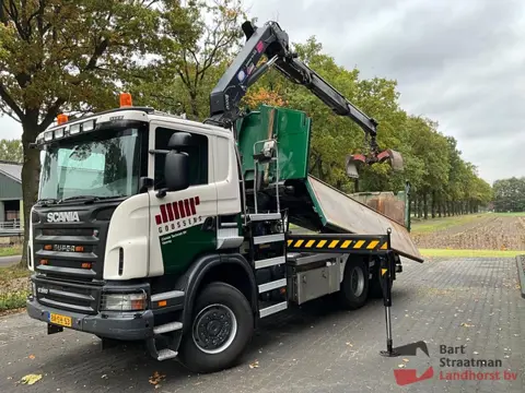 Scania G360 6x6 Euro 5 Opticruise met kabelcontainersysteem en HMF 2020 K2 Radiografische kraan. BS1