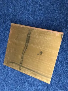 Messing vlakke plaat 40x46 cm. Dik 0.40mm