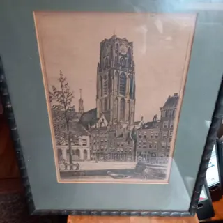 Rotterdam , Laurenstoren - ingelijst - janssen - DOE EEN BOD, vanaf 50,-. Ga ik akkoord met je bod d