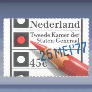 Verkiezingszegel met opschrift (1977)