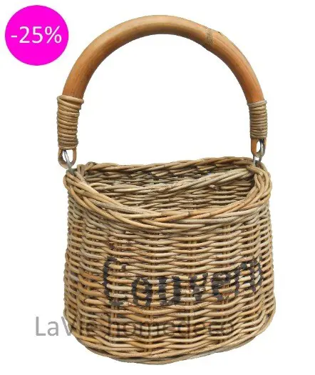 Bestekmand riet met hengsel