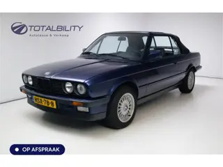 BMW 3 Serie Cabrio 320i E30 6 cilinder handgeschakeld! Grijs lederen interieur, Stuurbekrachtiging, 