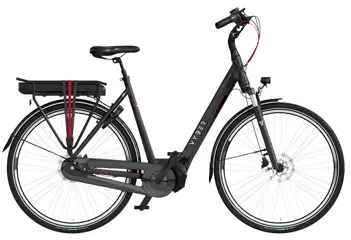 Vyber Ride E1 378Wh 28 Inch 57 cm Dames 7V Hydraulische schijfrem Zwartglans/Rood