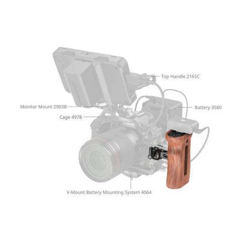SmallRig 2187C Wooden Side Handle With Nato Clamp