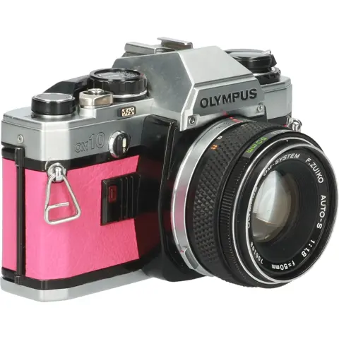 Tweedehands Olympus OM-10 Roze met 50mm F/1.8 CM5678