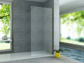 ALONI Glazen Inloopdouchewand 8mm Geborsteld Goud (120x200cm