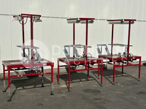 Taks dubbele werktafel met 2 weegschalen