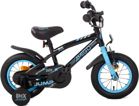AMIGO BMX Jump 12 Inch 22 cm Jongens Terugtraprem Zwart/Blauw