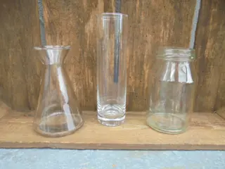 VAZEN SET MINI HELDER GLAS 3 DLG NIEUW