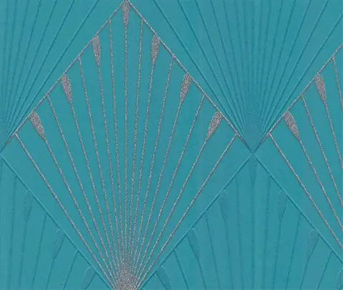 Retro blauw trendy behang 60