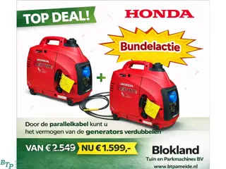 Honda Eu10i Bundelactie 2x generator met parallelkabel noodstroom