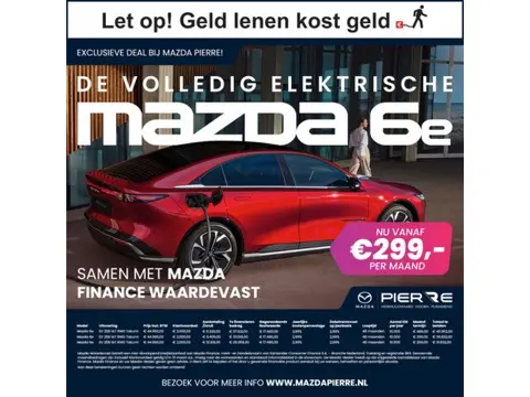Mazda 6e NU VOOR € 299,- PER MAAND! *TAKUMI 68.8 kWh NAVIGATIE | PANORAMA DAK | 19 INCH LMV | RONDOM
