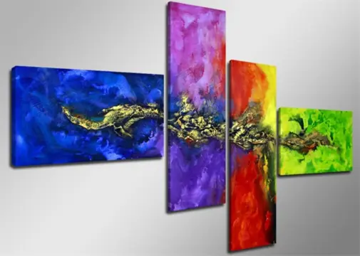 Nieuw canvas schilderij 4-luik Abstract Colourful 160 x 70cm