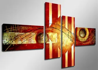 Nieuw canvas schilderij 4-luik Abstract Zon 160 x 70 cm
