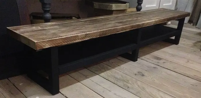 Tv meubel hout industrieel zwart/noten hillshome