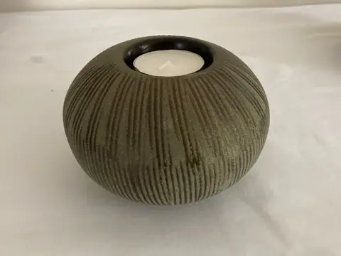 WAXINELICHT DESIGN GOLD BLACK DIA 13 CM NIEUW