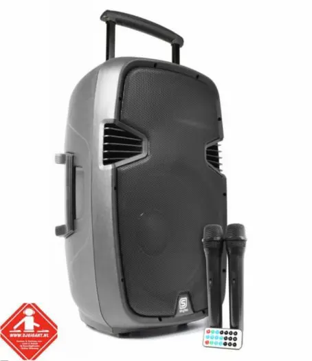 SPJ-PA915 Mobiele Geluidsinstallatie ABS 15" 2 VHF/USB/MP3