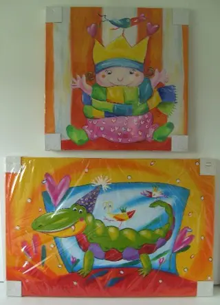 KINDER SCHILDERIJ COLLECTIE 2 STUKS VOOR ZACHT PRIJSJE!