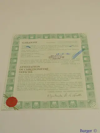 Rolex Warranty Certificate Ref: 16000
