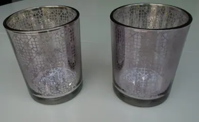 GLAZEN POTJE, VAASJE, WAXINELICHT LILA / PAARS GLAS 13 CM