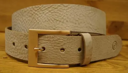 Leren jeans riem " Off White " 4 cm breed