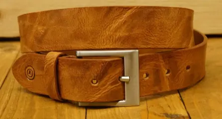 Luxe leren jeans riem " Beige " 4 cm breed