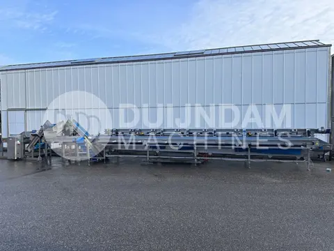 Visar RVS paklijn met Netagco kantelaar en 16 weegstations