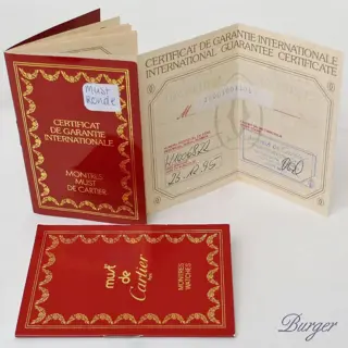 Cartier Must Ronde Instruction And Warranty Certificate