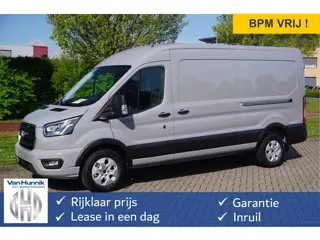 Ford Transit 350L L3H2 Limited AUT-8 165PK BPM VRIJ Navi, Adap. Cruise, 360° Cam, Trekhaak, 2x Schui