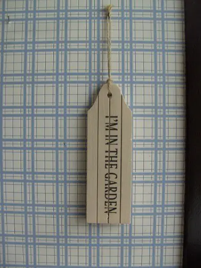 I’M IN THE GARDEN TEKSTPLAATJE HOUT NIEUW