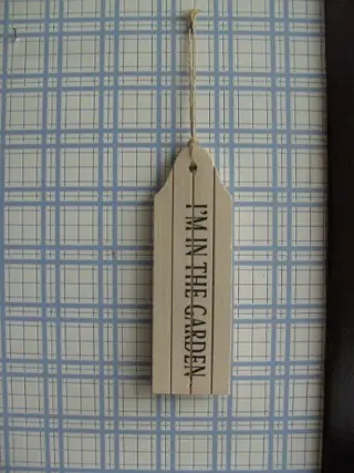 I’M IN THE GARDEN TEKSTPLAATJE HOUT NIEUW