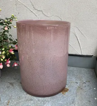 VAAS GROOT ZALM GLAS KOKERVAAS DIA 23 CM HOOG 30 CM Nieuw