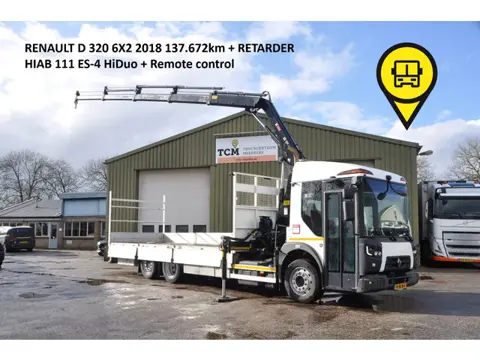 Renault D 320 6x2 HIAB KRAAN + RETARDER (bj 2018)