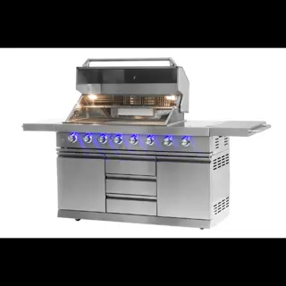 Mustang gas grill Ametist met draaispit, kraan en koelkast!