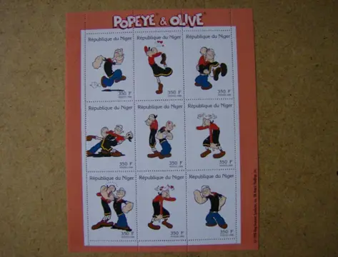 Popeye postzegels 3 adv6437